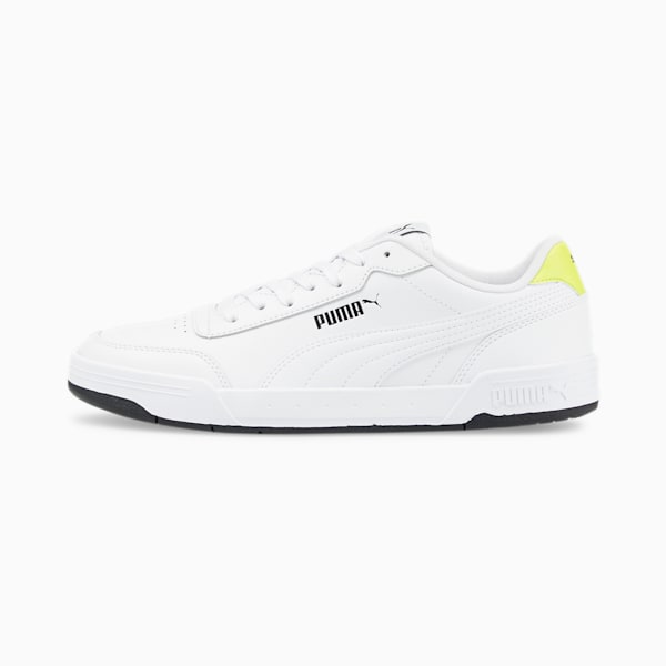Caracal Men's Sneakers, Puma White-Puma White-Limepunch, extralarge