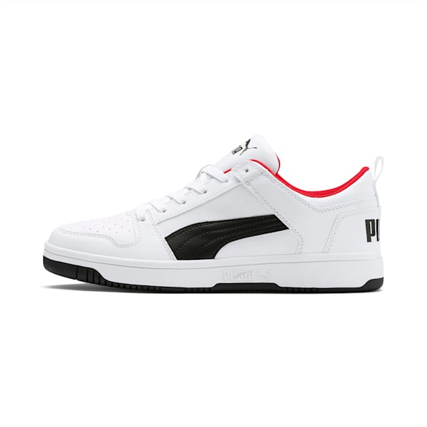 PUMA Rebound LayUp Lo Sneakers, Puma White-Puma Black-High Risk Red, extralarge