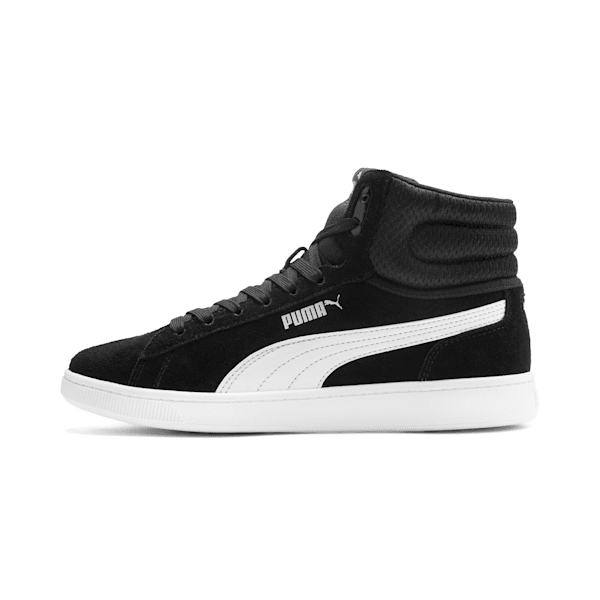 PUMA Vikky v2 Mid Women's Sneakers, Puma Black-White-Silver-Pink, extralarge