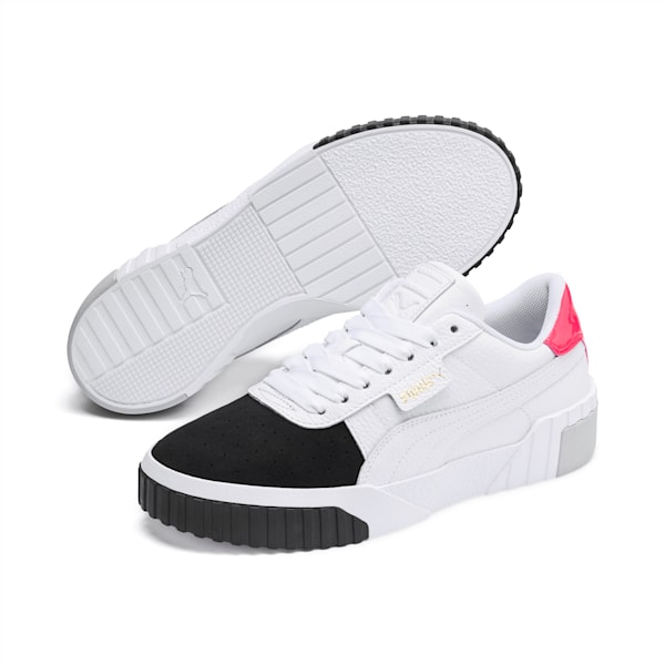 Cali Remix Women's Sneakers, Puma White-Puma Black, extralarge