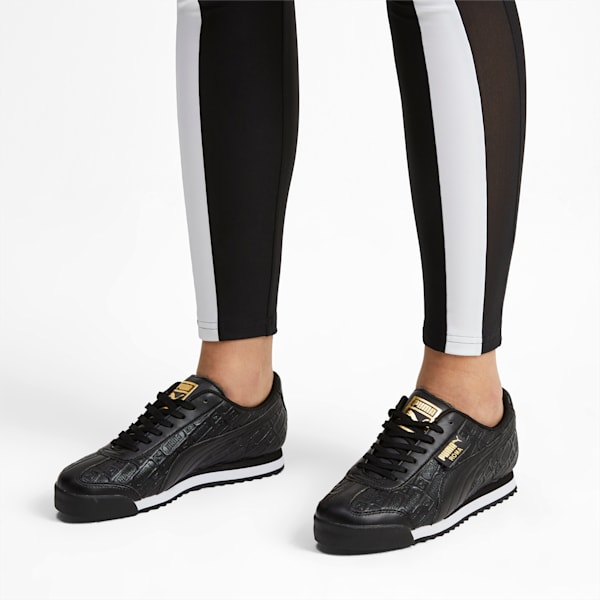 Roma Reinvent Women's Sneakers, Puma Black-Puma Team Gold, extralarge