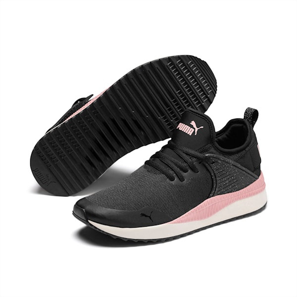 Pacer Next Cage Glitter Sneakers, Puma Black-Bridal Rose-Pastel Parchment, extralarge