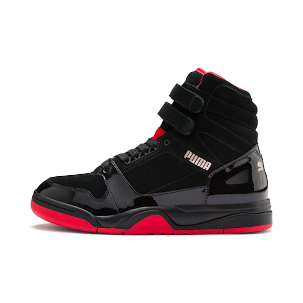 Palace Guard Mid Red Carpet Sneakers, Puma Black-Risk Red-Bronze, extralarge