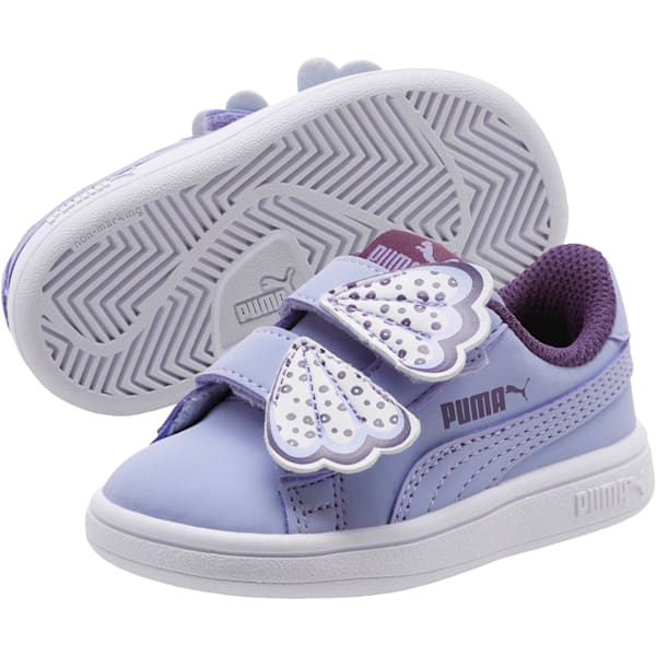 PUMA Smash v2 Butterfly AC Toddler Shoes, Sweet Lavender-Indigo-Puma White, extralarge