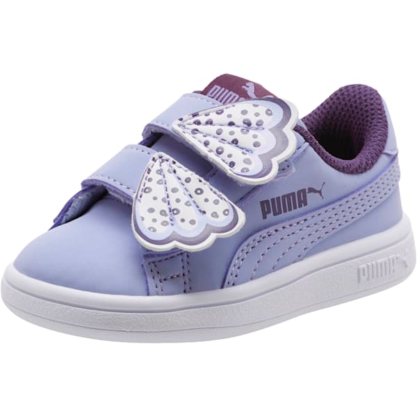 PUMA Smash v2 Butterfly AC Toddler Shoes, Sweet Lavender-Indigo-Puma White, extralarge