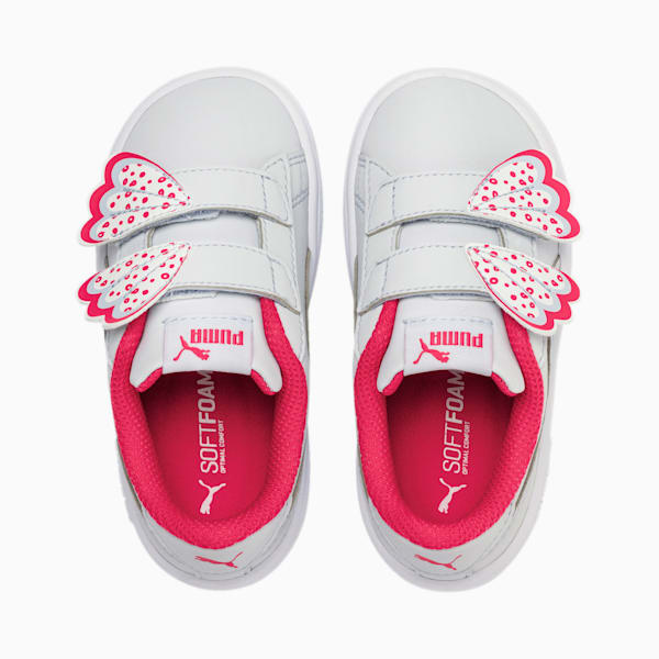 PUMA Smash v2 Butterfly AC Toddler Shoes, Heather-Nrgy Rose-Puma White, extralarge