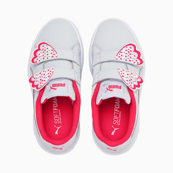 Puma Smash v2 Butterfly Little Kids' Shoes, Heather-Nrgy Rose-Puma White, extralarge