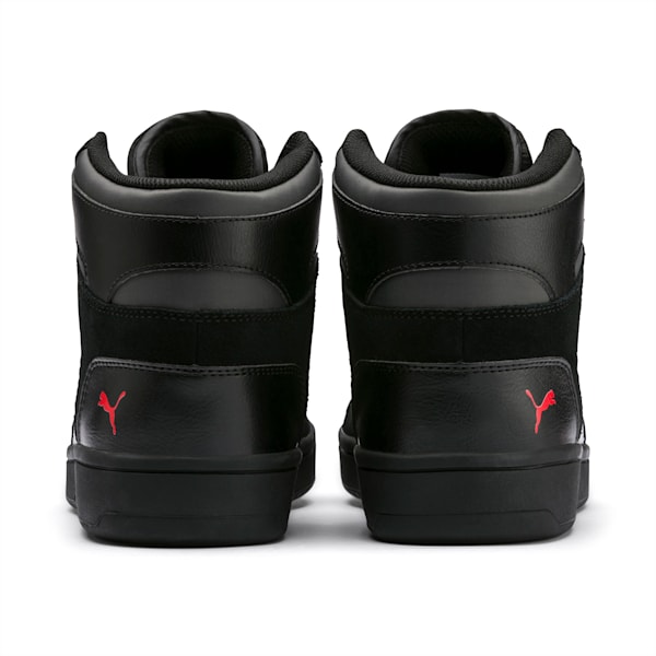 PUMA Rebound LayUp Suede Men's Sneakers, Puma Black-CASTLEROCK-Puma White-High Risk Red, extralarge