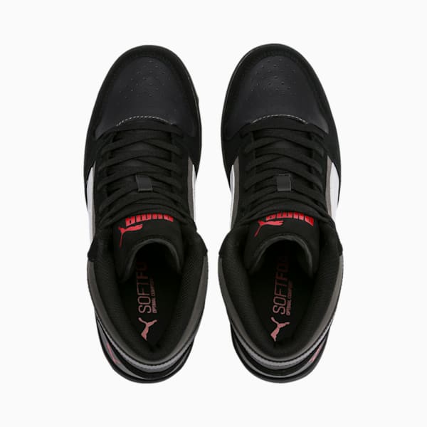 PUMA Rebound LayUp Suede Men's Sneakers, Puma Black-CASTLEROCK-Puma White-High Risk Red, extralarge