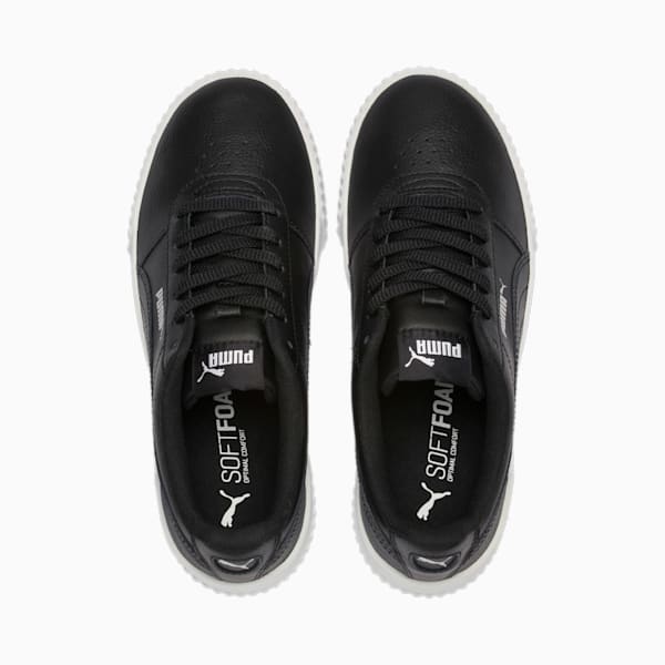 Carina Leather SoftFoam Women's Sneakers, Puma Black-Puma White-Puma Silver, extralarge-AUS