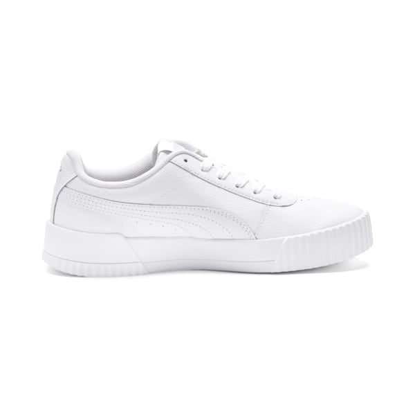 Carina Leather SoftFoam Women's Sneakers, Puma White-Puma White-Puma Silver, extralarge-AUS