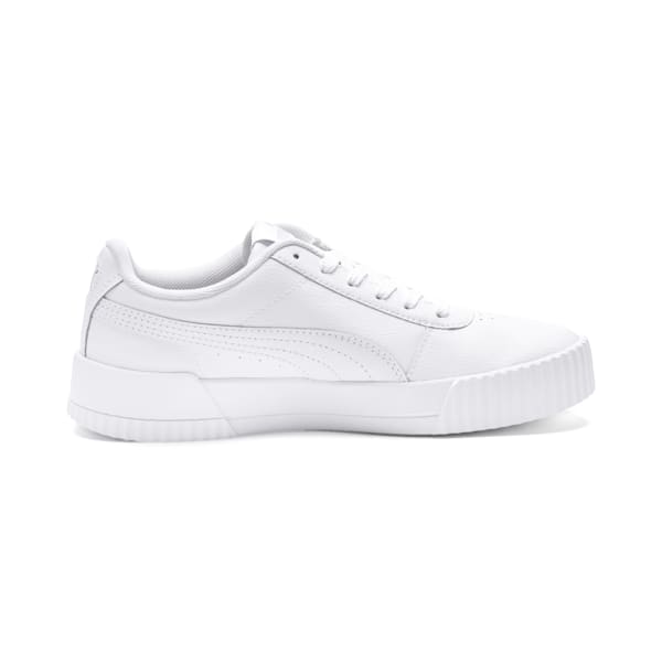 Tenis para mujer Carina Leather, Puma White-Puma White-Puma Silver, extralarge