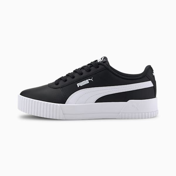 Carina Leather Women's Trainers, Puma Black-Puma White-Puma White, extralarge-GBR