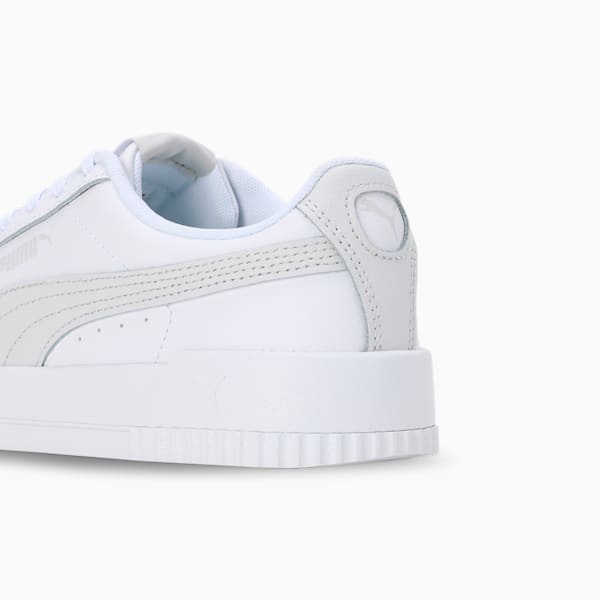 Carina Leather SoftFoam Women's Sneakers, PUMA White-Feather Gray, extralarge-IND