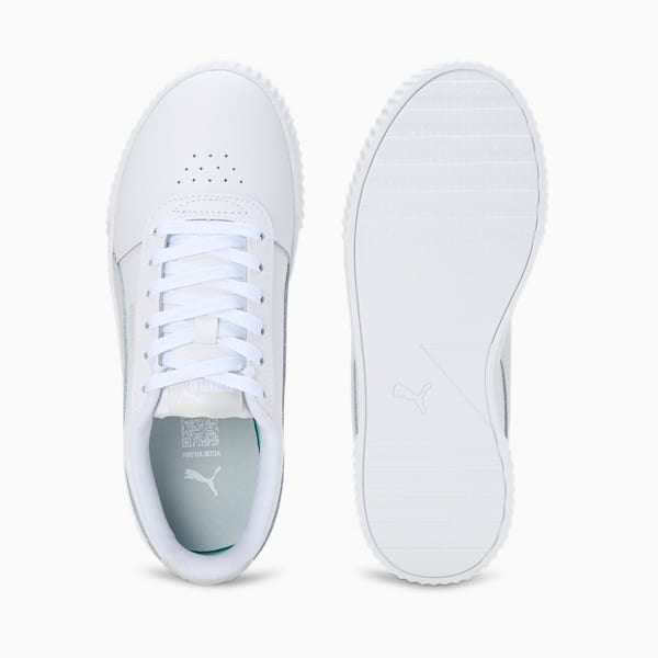 Carina Leather SoftFoam Women's Sneakers, PUMA White-Feather Gray, extralarge-IND