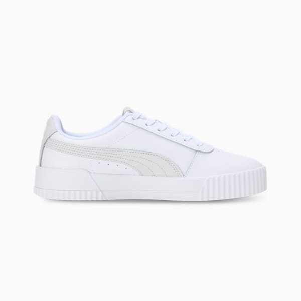 Carina Leather SoftFoam Women's Sneakers, PUMA White-Feather Gray, extralarge-IND