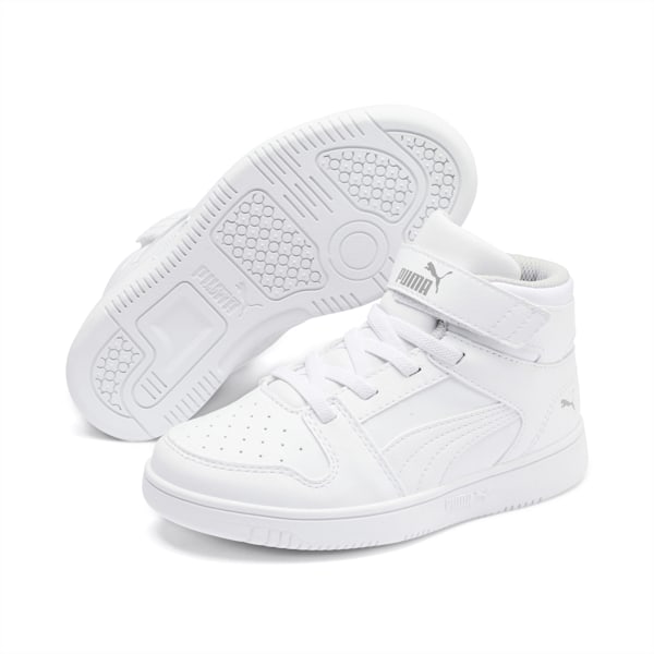 PUMA Rebound LayUp Little Kids' Shoes, Puma White-Gray Violet, extralarge