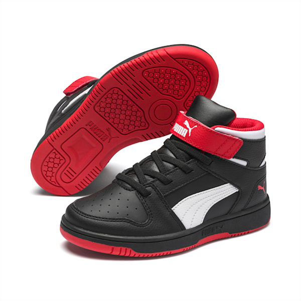 PUMA Rebound LayUp Little Kids' Shoes, Puma Black-High Risk Red-Puma White