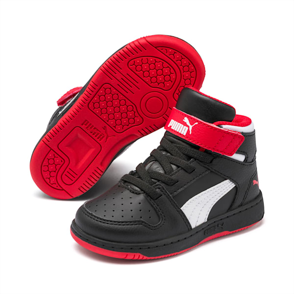 PUMA Rebound LayUp Toddler Shoes, Puma Black-High Risk Red-Puma White, extralarge