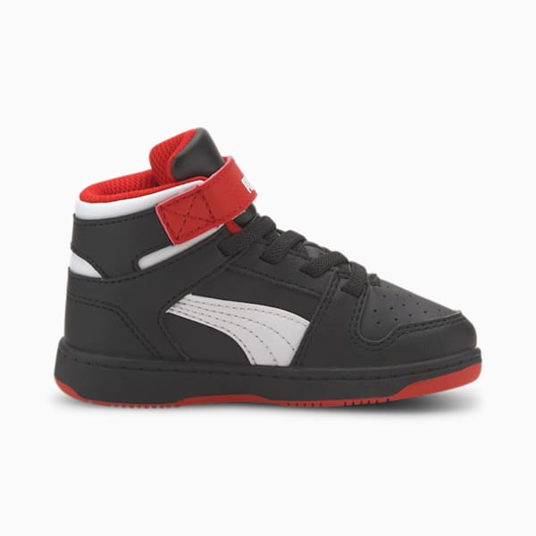 Tenis Bebé Rebound Lay-Up, Puma Black-High Risk Red-Puma White, extralarge