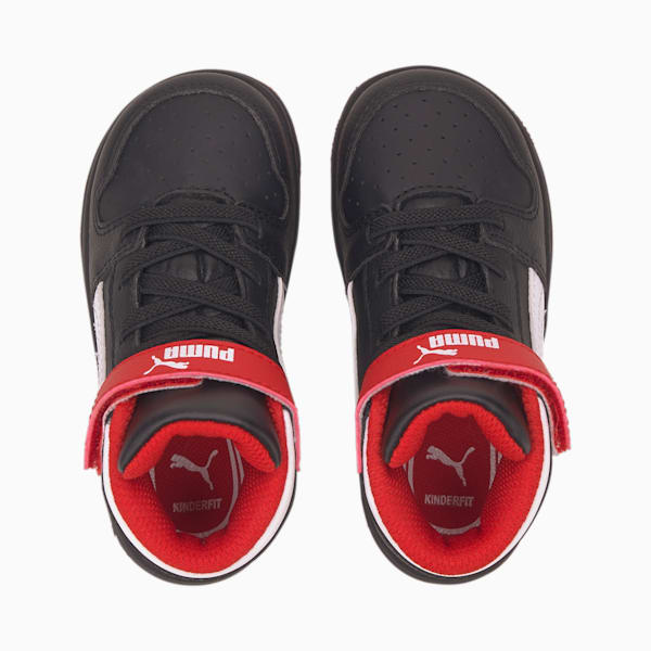 PUMA Rebound LayUp Toddler Shoes, Puma Black-High Risk Red-Puma White, extralarge