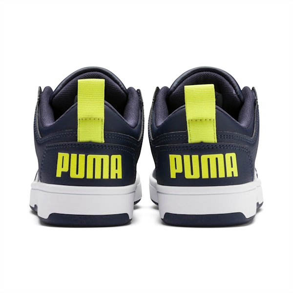 Tenis Adolescentes Rebound Lay-Up Lo, Peacoat-Puma White-Fluo Yellow, extralarge