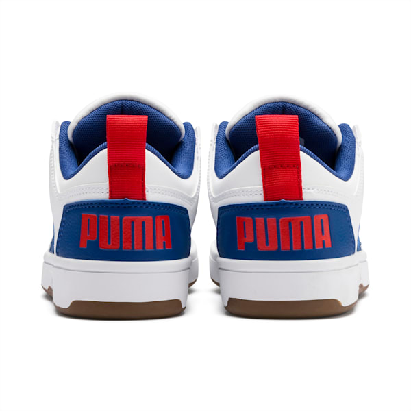 Tenis Adolescentes Rebound Lay-Up Lo, Puma White-Galaxy Blue-High Risk Red, extralarge