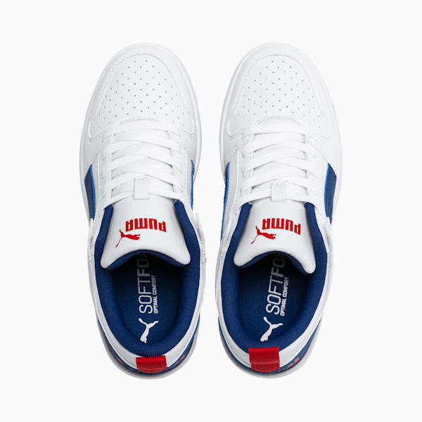 PUMA Rebound LayUp Lo Sneakers JR, Puma White-Galaxy Blue-High Risk Red