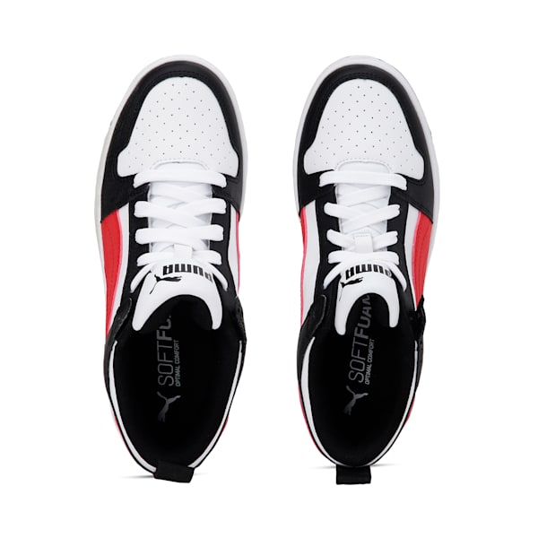 Rebound LayUp Lo Sneakers JR, Puma White-Puma Black-Red, extralarge-IND