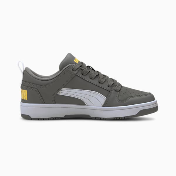 PUMA Rebound LayUp Lo Sneakers Big Kids, Ultra Gray-Puma White-Dandelion, extralarge
