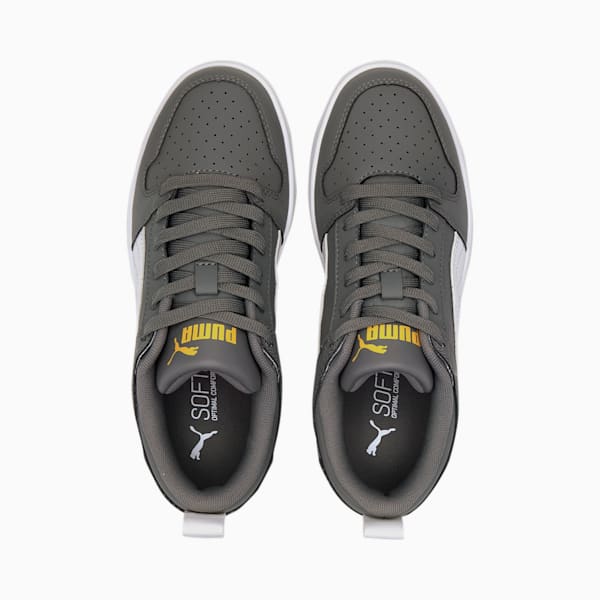 PUMA Rebound LayUp Lo Sneakers Big Kids, Ultra Gray-Puma White-Dandelion, extralarge