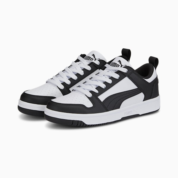 PUMA Rebound LayUp Lo Sneakers Big Kids, Puma White-Puma Black, extralarge