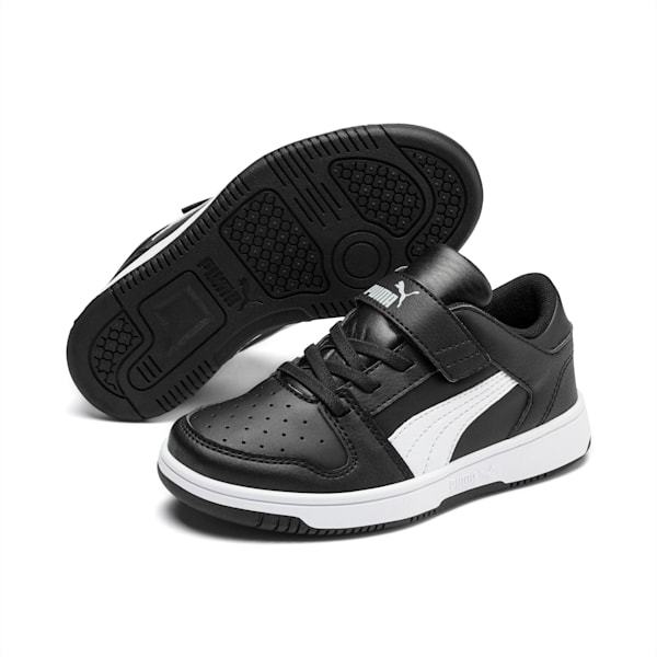 Rebound Lay-Up Lo V Kids' Trainers, Puma Black-Puma White-High Rise, extralarge