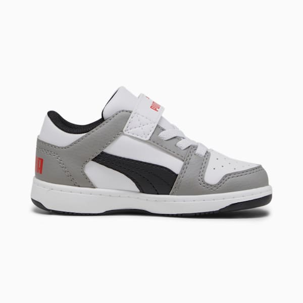 PUMA Rebound LayUp Lo Toddler Shoes, PUMA White-PUMA Black-Concrete Gray-For All Time Red, extralarge