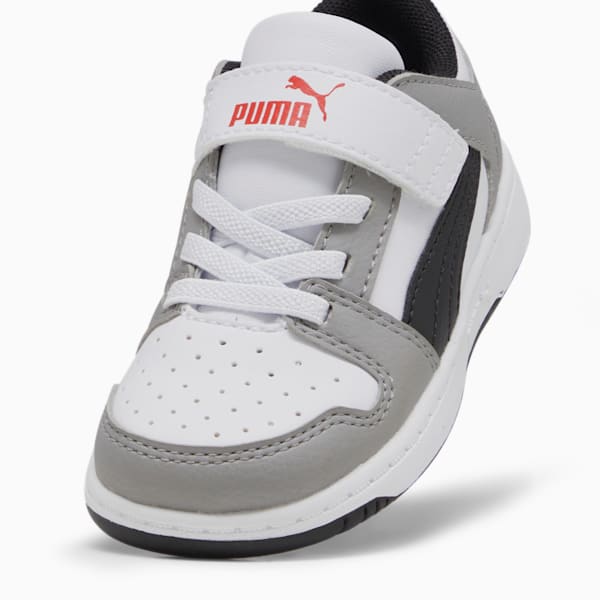 PUMA Rebound LayUp Lo Toddler Shoes, PUMA White-PUMA Black-Concrete Gray-For All Time Red, extralarge