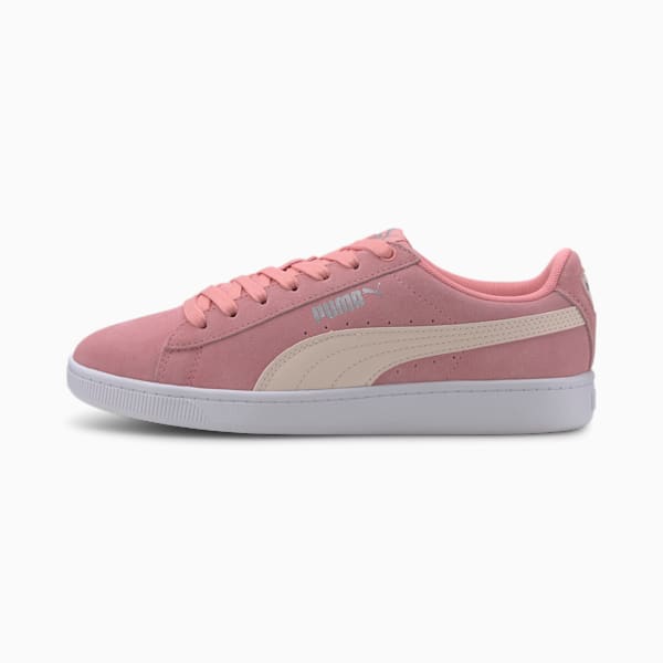 PUMA Vikky v2 Suede Sneakers Big Kids, Peony-Rosewater-Puma Silver-Puma White, extralarge