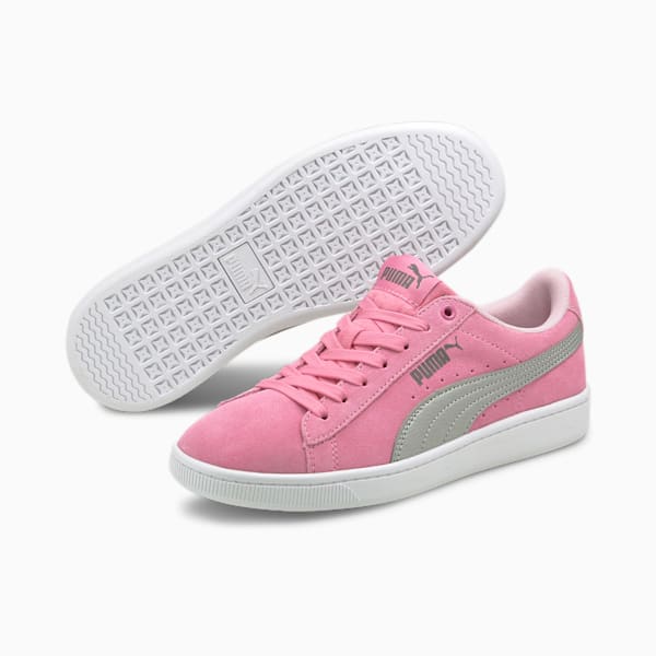 PUMA Vikky v2 Suede Sneakers Big Kids, Sachet Pink-Puma Silver-CASTLEROCK-Pink Lady, extralarge