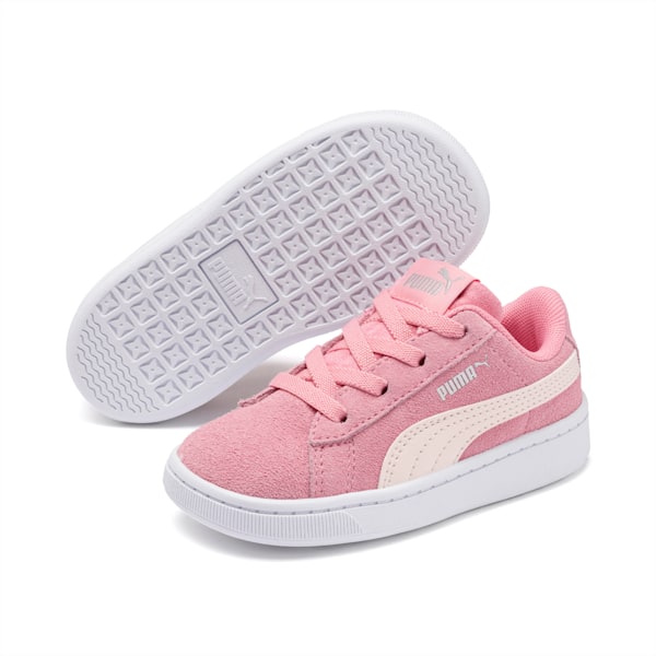PUMA Vikky v2 Suede Sneakers INF, Peony-Rosewater-Puma Silver-Puma White, extralarge