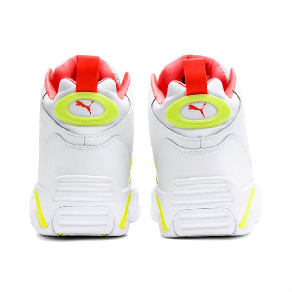 Source Mid Buzzer Sneakers, Puma White-Yellow Alert-High Rise, extralarge