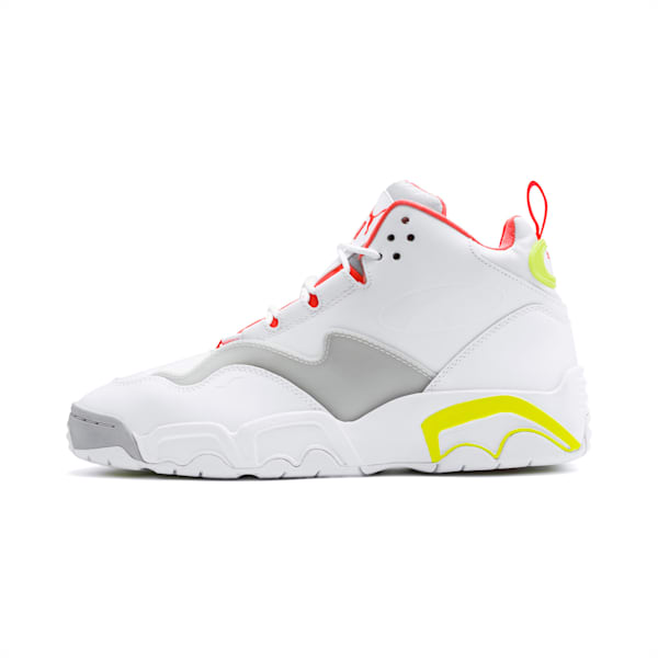 Source Mid Buzzer Sneakers, P Wht-Yellow Alert-High Rise, extralarge