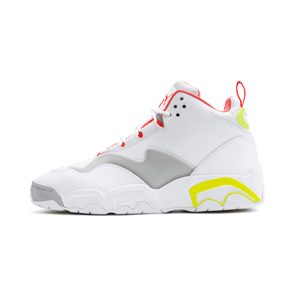 Source Mid Buzzer Sneakers, Puma White-Yellow Alert-High Rise, extralarge