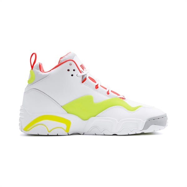 Source Mid Buzzer Sneakers, Puma White-Yellow Alert-High Rise, extralarge