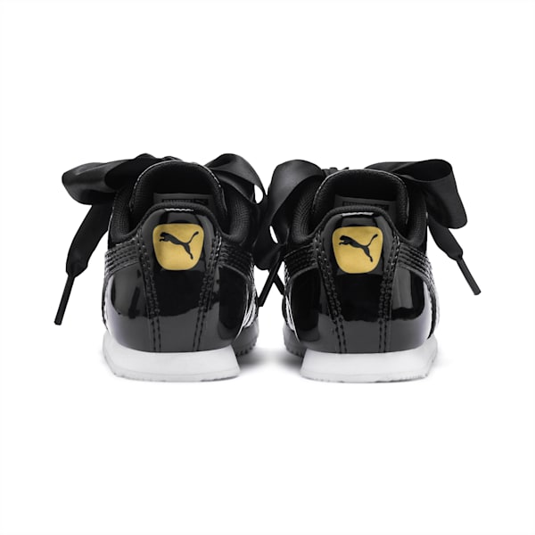 Roma Heart Patent Toddler Shoes, Puma Black, extralarge