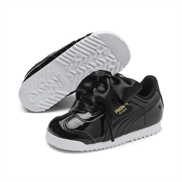 Roma Heart Patent Toddler Shoes, Puma Black, extralarge