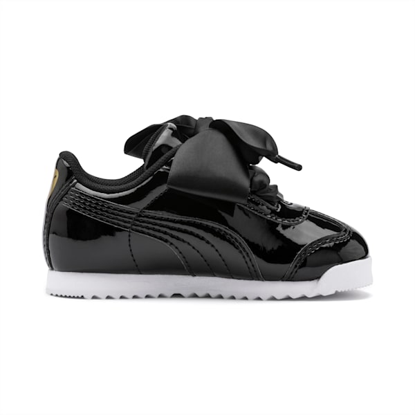 Roma Heart Patent Toddler Shoes, Puma Black, extralarge