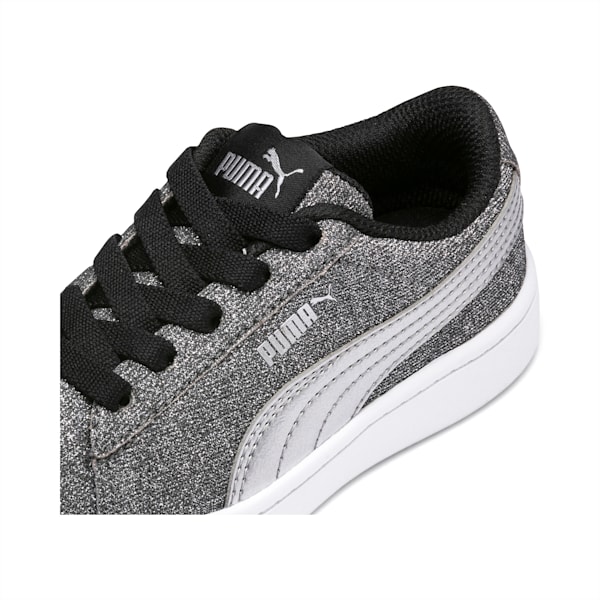 PUMA Vikky v2 Glitz Little Kids' Shoes, Puma Black-Puma Silver-Puma White, extralarge