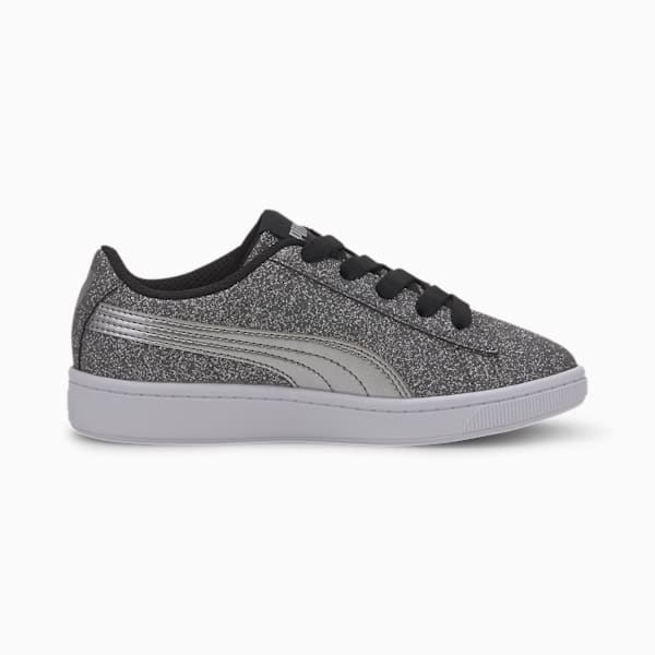 PUMA Vikky v2 Glitz Little Kids' Shoes, Puma Black-Puma Silver-Puma White, extralarge