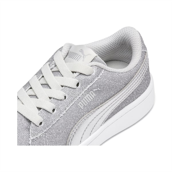 PUMA Vikky v2 Glitz Little Kids' Shoes, Gray Violet-Silver-White, extralarge