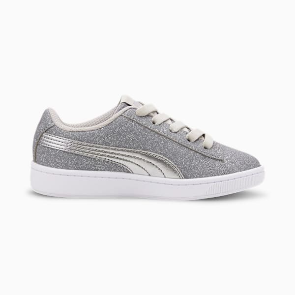 PUMA Vikky v2 Glitz Little Kids' Shoes, Gray Violet-Silver-White, extralarge