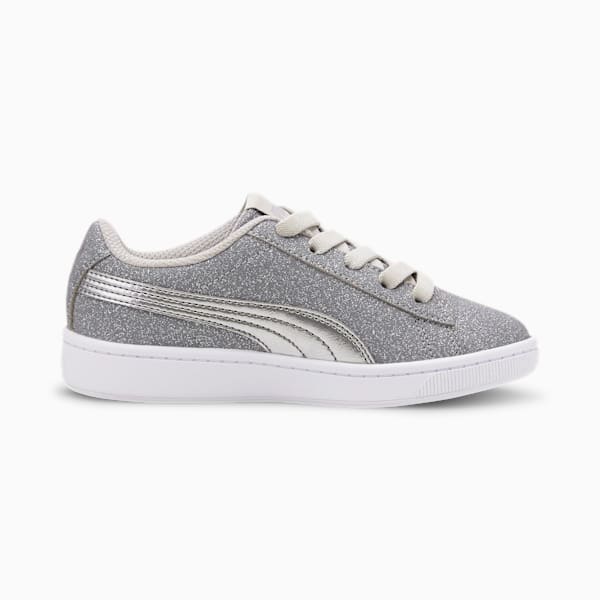 PUMA Vikky v2 Glitz Little Kids' Shoes, Gray Violet-Puma Silver-Puma White, extralarge